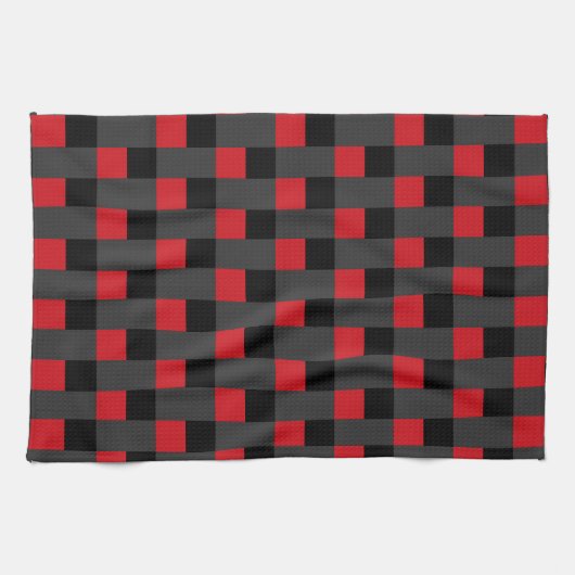 Serviette de cuisine Black Red Check (Horizontal)