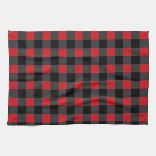Serviette de cuisine Black Red Check - Conception  (Horizontal)