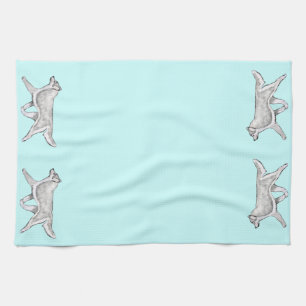 Serviette de cuisine blanche argentée de chien de