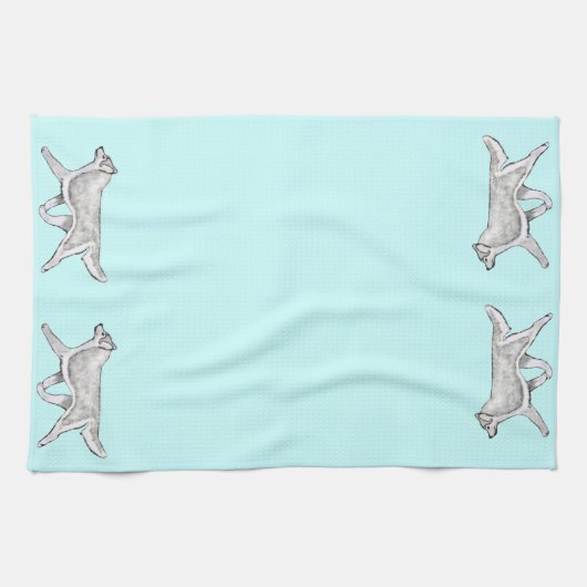 Serviette de cuisine blanche argentée de chien de (Horizontal)