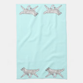 Serviette de cuisine blanche argentée de chien de (Vertical)