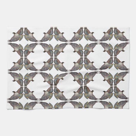 Serviette de cuisine blanche Brown rouge à épaulet (Horizontal)