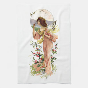 Serviette de cuisine blanche de clair de lune