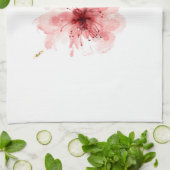 Serviette de cuisine blanche de fleurs de cerisier (Plié)