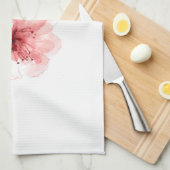 Serviette de cuisine blanche de fleurs de cerisier (Quart Plié)