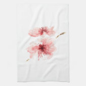 Serviette de cuisine blanche de fleurs de cerisier (Vertical)