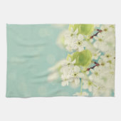 Serviette de cuisine blanche en fleurs de cerisier (Horizontal)