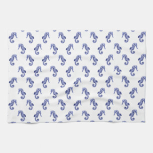 Serviette de cuisine blanche et bleue