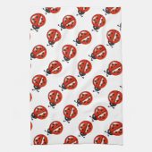 Serviette de cuisine blanche et rouge Ladybug (Vertical)
