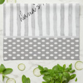Serviette de cuisine blanche Gris (Plié)