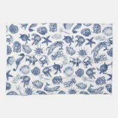 Serviette de cuisine bleu et blanc (Horizontal)