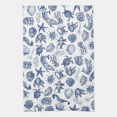 Serviette de cuisine bleu et blanc (Vertical)