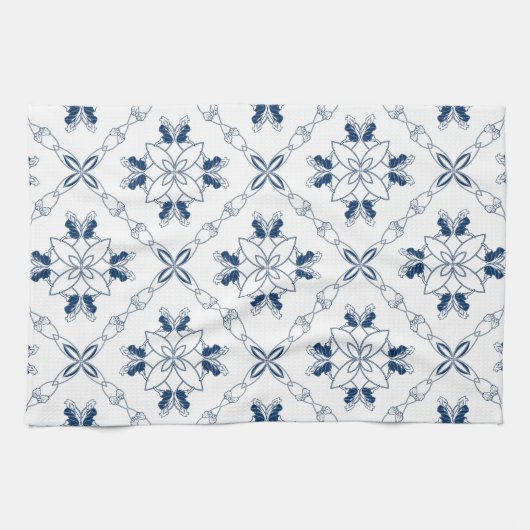 Serviette de cuisine bleu et blanc (Horizontal)