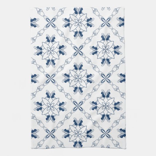 Serviette de cuisine bleu et blanc (Vertical)