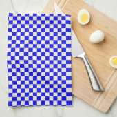 Serviette de cuisine bleu et blanc À damiers (Quart Plié)