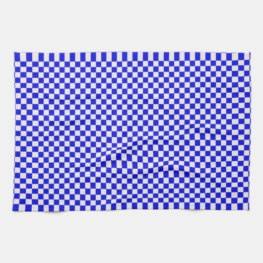 Serviette de cuisine bleu et blanc À damiers (Horizontal)