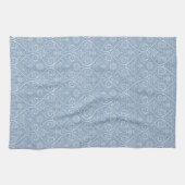 Serviette de cuisine bleu et blanc Damas (Horizontal)