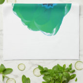 Serviette de cuisine bleu et vert Tulip (Plié)