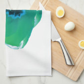 Serviette de cuisine bleu et vert Tulip (Quart Plié)
