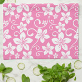 SERVIETTE DE CUISINE BLEU HAWAII (ROSE BUBBLEGUM) (Plié)