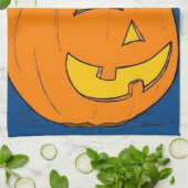 Serviette de cuisine bleu Jack o' Lantern (Plié)