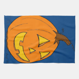 Serviette de cuisine bleu Jack o' Lantern