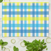 Serviette de cuisine bleu jaune (Plié)