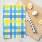 Serviette de cuisine bleu jaune (Quart Plié)