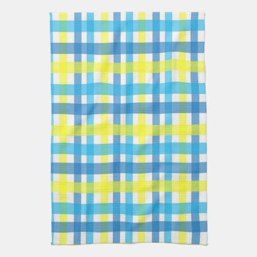 Serviette de cuisine bleu jaune (Vertical)