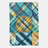 Serviette de cuisine bleu Jaune À damiers Plaid (Vertical)