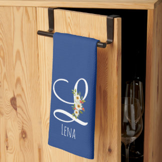 Serviette de cuisine bleu monogramme Cadeau de pen