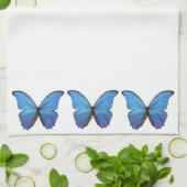 Serviette de cuisine Bleu Morpho Papillons (Plié)
