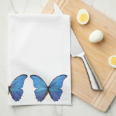 Serviette de cuisine Bleu Morpho Papillons (Quart Plié)