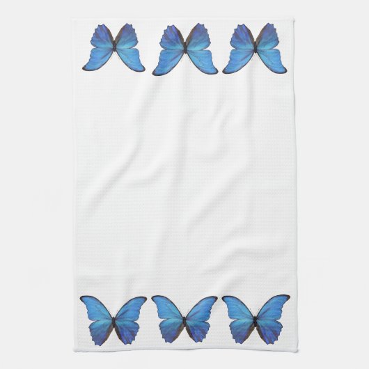 Serviette de cuisine Bleu Morpho Papillons (Vertical)