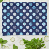 Serviette de cuisine bleu Polka Dot hiver (Plié)