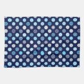 Serviette de cuisine bleu Polka Dot hiver (Horizontal)