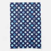Serviette de cuisine bleu Polka Dot hiver (Vertical)