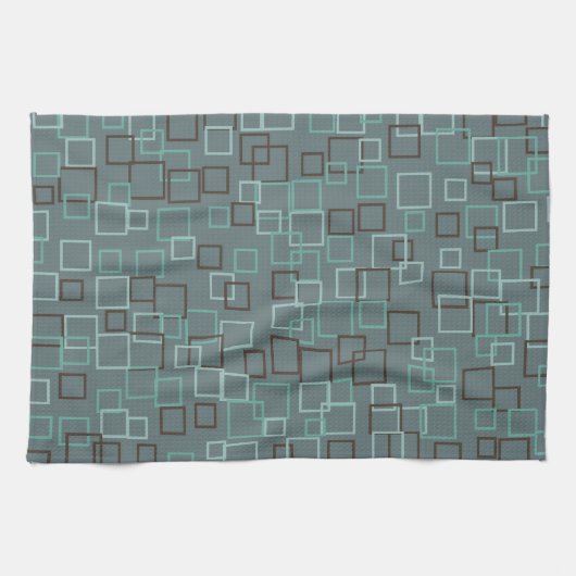 Serviette de cuisine bleu rétro (Horizontal)