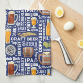 Serviette de cuisine bleue aux styles de bière (Quart Plié)