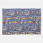 Serviette de cuisine bleue aux styles de bière (Horizontal)