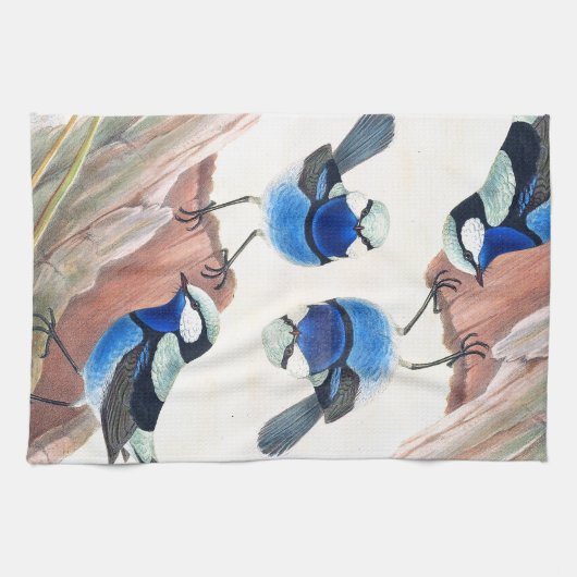 Serviette de cuisine bleue d'Animalsl de faune (Horizontal)