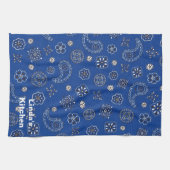Serviette de cuisine bleue de Bandana (Horizontal)