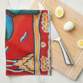 Serviette de cuisine bleue de chien (Quart Plié)