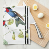 Serviette de cuisine bleue de fleurs d'animaux de (Quart Plié)