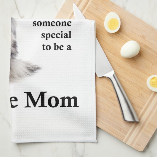 Serviette de cuisine bleue de maman de Merle (Quart Plié)