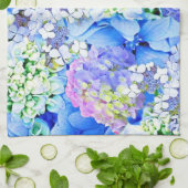 Serviette de cuisine bleue d'hortensia (Plié)