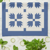 Serviette de cuisine bleue d'impression d'édredon (Plié)