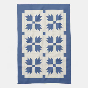 Serviette de cuisine bleue d'impression d'édredon