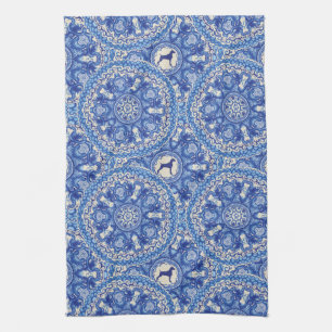 SERVIETTE de CUISINE BLEUE ET BLANCHE de WEIM 16"