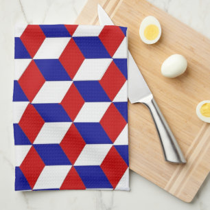 Serviette de cuisine - Blocage illusion, rouge bla